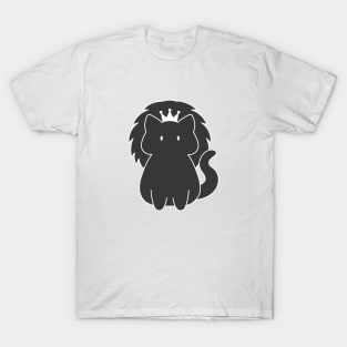 Leo Cat Zodiac Sign (Black and White) T-Shirt